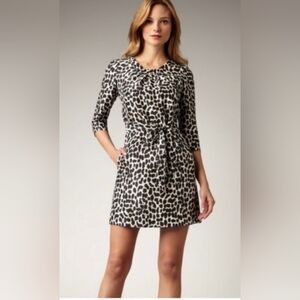 Kate Spade Dorothy Silk Leopard Pink Shift Dress | Black & White | Size 0